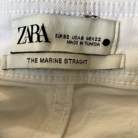 💚Zara The Marine Straight, White Jeans - Picture 6 of 8